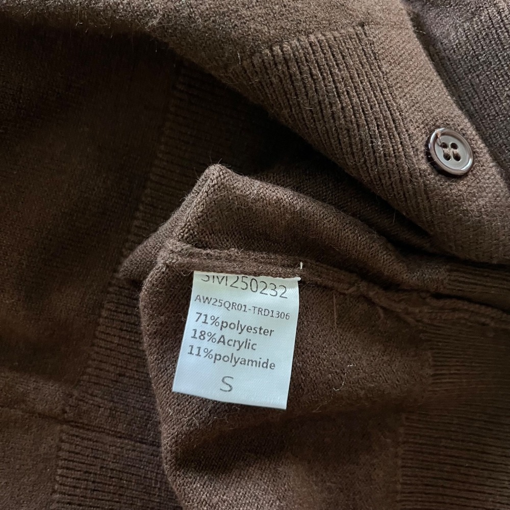 TRENDY QUEEN Cardigan Sweater Womens S - Brown Buttons Closet Staple Work NWT - Picture 5 of 5